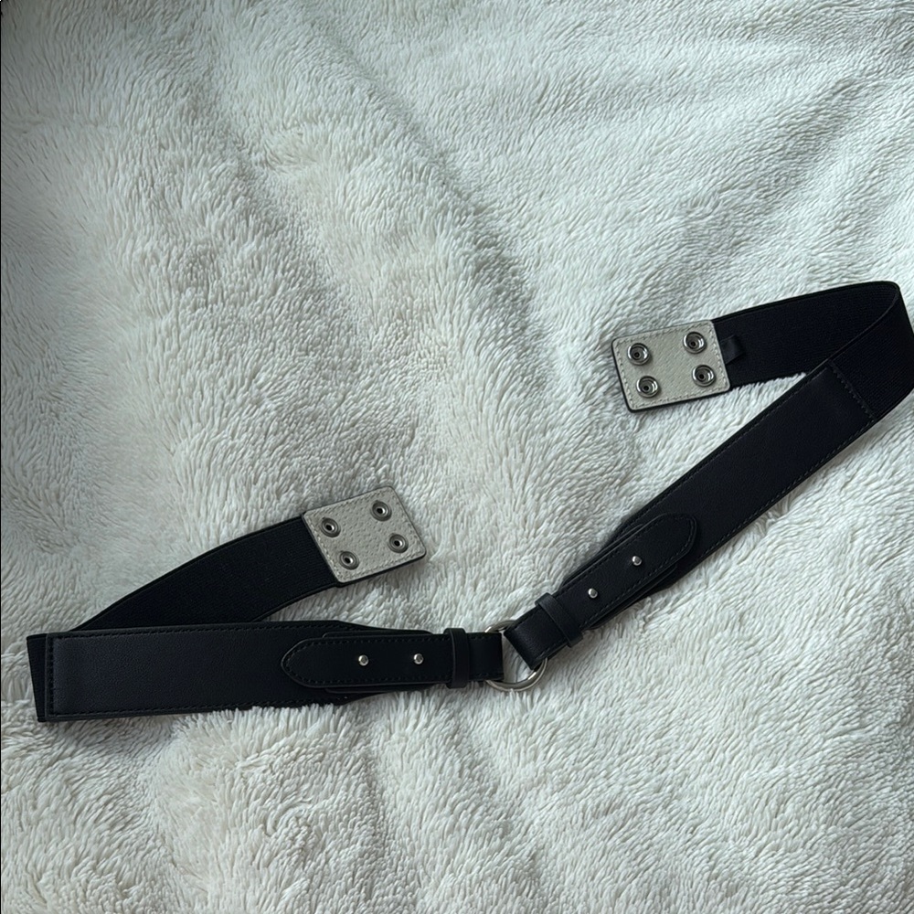 WHBM Womens Black Utility Wide Stretch Belt